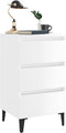 vidaXL - Nachtkastjes - 2 - st - met - metalen - poten - 40x35x69 - cm - hoogglans - wit