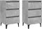 vidaXL - Nachtkastjes - 2 - st - met - metalen - poten - 40x35x69 - cm - betongrijs