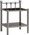 vidaXL - Nachtkastjes - 2 - st - metaal - en - glas - grijs - en - zwart