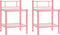 vidaXL - Nachtkastjes - 2 - st - metaal - en - glas - roze - en - transparant