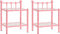 vidaXL - Nachtkastjes - 2 - st - metaal - en - glas - roze - en - transparant