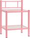 vidaXL - Nachtkastjes - 2 - st - metaal - en - glas - roze - en - transparant