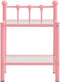 vidaXL - Nachtkastjes - 2 - st - metaal - en - glas - roze - en - transparant