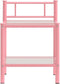 vidaXL - Nachtkastjes - 2 - st - metaal - en - glas - roze - en - transparant