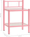 vidaXL - Nachtkastjes - 2 - st - metaal - en - glas - roze - en - transparant