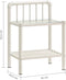 vidaXL - Nachtkastjes - 2 - st - metaal - en - glas - wit - en - transparant