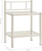 vidaXL - Nachtkastjes - 2 - st - metaal - en - glas - wit - en - transparant
