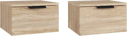 vidaXL - Nachtkastjes - 2 - st - wandgemonteerd - 34x30x20 - cm - sonoma - eikenkleur