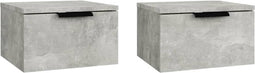 vidaXL - Nachtkastjes - 2 - st - wandgemonteerd - 34x30x20 - cm - betongrijs