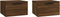 vidaXL - Nachtkastjes - 2 - st - wandgemonteerd - 34x30x20 - cm - bruin - eikenkleur