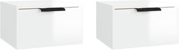 vidaXL - Nachtkastjes - 2 - st - wandgemonteerd - 34x30x20 - cm - hoogglans - wit