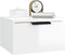 vidaXL - Nachtkastjes - 2 - st - wandgemonteerd - 34x30x20 - cm - hoogglans - wit