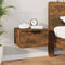 vidaXL - Nachtkastjes - 2 - st - wandgemonteerd - 34x30x20 - cm - gerookt - eikenkleur