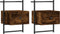 vidaXL - Nachtkastjes - 2 - st - wandgemonteerd - 35x30x51 - cm - hout - gerookt - eiken