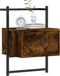 vidaXL - Nachtkastjes - 2 - st - wandgemonteerd - 35x30x51 - cm - hout - gerookt - eiken