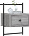 vidaXL - Nachtkastjes - 2 - st - wandgemonteerd - 35x30x51 - cm - hout - grijs - sonoma