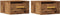 vidaXL - Nachtkastjes - 2 - st - wandgemonteerd - 35x35x20 - cm - oud - houtkleurig