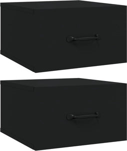 vidaXL - Nachtkastjes - 2 - st - wandgemonteerd - 35x35x20 - cm - zwart