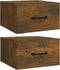 vidaXL - Nachtkastjes - 2 - st - wandgemonteerd - 35x35x20 - cm - gerookt - eikenkleur