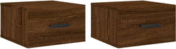 vidaXL - Nachtkastjes - 2 - st - wandgemonteerd - 35x35x20 - cm - bruin - eikenkleur