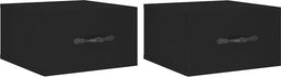 vidaXL - Nachtkastjes - 2 - st - wandgemonteerd - 35x35x20 - cm - zwart