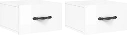 vidaXL - Nachtkastjes - 2 - st - wandgemonteerd - 35x35x20 - cm - hoogglans - wit