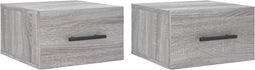 vidaXL - Nachtkastjes - 2 - st - wandgemonteerd - 35x35x20 - cm - grijs - sonoma - eiken