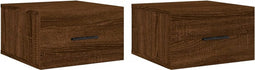 vidaXL - Nachtkastjes - 2 - st - wandgemonteerd - 35x35x20 - cm - bruin - eikenkleur