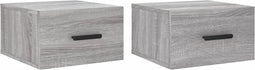 vidaXL - Nachtkastjes - 2 - st - wandgemonteerd - 35x35x20 - cm - grijs - sonoma - eiken