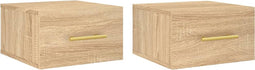 vidaXL - Nachtkastjes - 2 - st - wandgemonteerd - 35x35x20 - cm - sonoma - eikenkleur