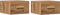 vidaXL - Nachtkastjes - 2 - st - wandgemonteerd - 35x35x20 - cm - artisanaal - eiken