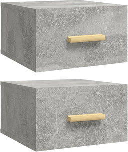 vidaXL - Nachtkastjes - 2 - st - wandgemonteerd - 35x35x20 - cm - betongrijs