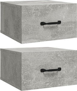 vidaXL - Nachtkastjes - 2 - st - wandgemonteerd - 35x35x20 - cm - betongrijs
