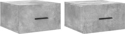 vidaXL - Nachtkastjes - 2 - st - wandgemonteerd - 35x35x20 - cm - betongrijs