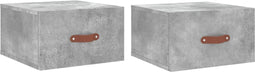 vidaXL - Nachtkastjes - 2 - st - wandgemonteerd - 35x35x20 - cm - betongrijs
