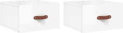 vidaXL - Nachtkastjes - 2 - st - wandgemonteerd - 35x35x20 - cm - hoogglans - wit