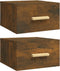 vidaXL - Nachtkastjes - 2 - st - wandgemonteerd - 35x35x20 - cm - gerookt - eikenkleur