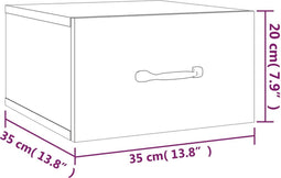 vidaXL - Nachtkastjes - 2 - st - wandgemonteerd - 35x35x20 - cm - sonoma - eikenkleur