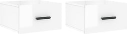 vidaXL - Nachtkastjes - 2 - st - wandgemonteerd - 35x35x20 - cm - hoogglans - wit