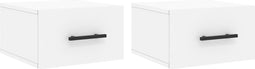 vidaXL - Nachtkastjes - 2 - st - wandgemonteerd - 35x35x20 - cm - wit