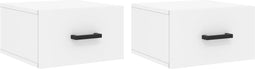 vidaXL - Nachtkastjes - 2 - st - wandgemonteerd - 35x35x20 - cm - wit