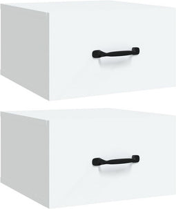 vidaXL - Nachtkastjes - 2 - st - wandgemonteerd - 35x35x20 - cm - wit