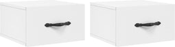 vidaXL - Nachtkastjes - 2 - st - wandgemonteerd - 35x35x20 - cm - wit