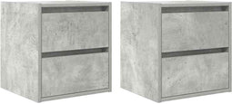 vidaXL - Nachtkastjes - 2 - st - wandgemonteerd - 38x34x40 - cm - betongrijs
