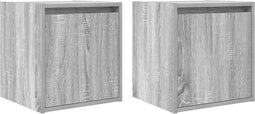 vidaXL - Nachtkastjes - 2 - st - wandgemonteerd - 38x34x40 - cm - grijs - sonoma - eiken
