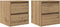 vidaXL - Nachtkastjes - 2 - st - wandgemonteerd - 38x34x40 - cm - artisanaal - eiken
