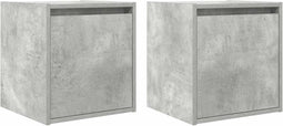 vidaXL - Nachtkastjes - 2 - st - wandgemonteerd - 38x34x40 - cm - betongrijs