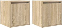 vidaXL - Nachtkastjes - 2 - st - wandgemonteerd - 38x34x40 - cm - sonoma - eikenkleur