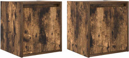vidaXL - Nachtkastjes - 2 - st - wandgemonteerd - 38x34x40 - cm - gerookt - eikenkleur