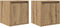 vidaXL - Nachtkastjes - 2 - st - wandgemonteerd - 38x34x40 - cm - artisanaal - eiken